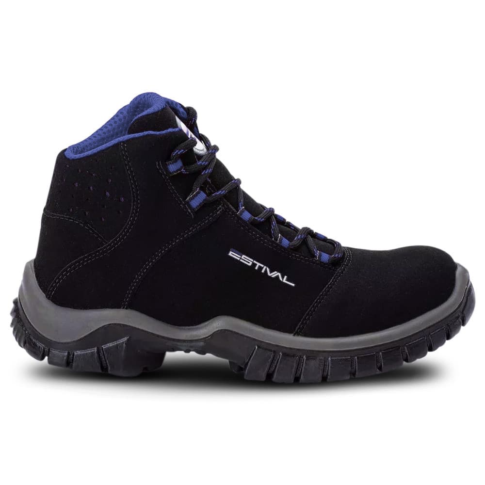 Bota de Segurança Microfibra Preto e Azul Estival