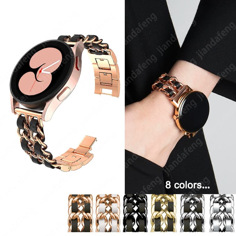 Pulseira De Corrente De Metal De 20mm 22mm Para Samsung Galaxy Watch 7 6 5 4 44mm 42mm FE Active 2 40mm 44mm Watch6 Watc