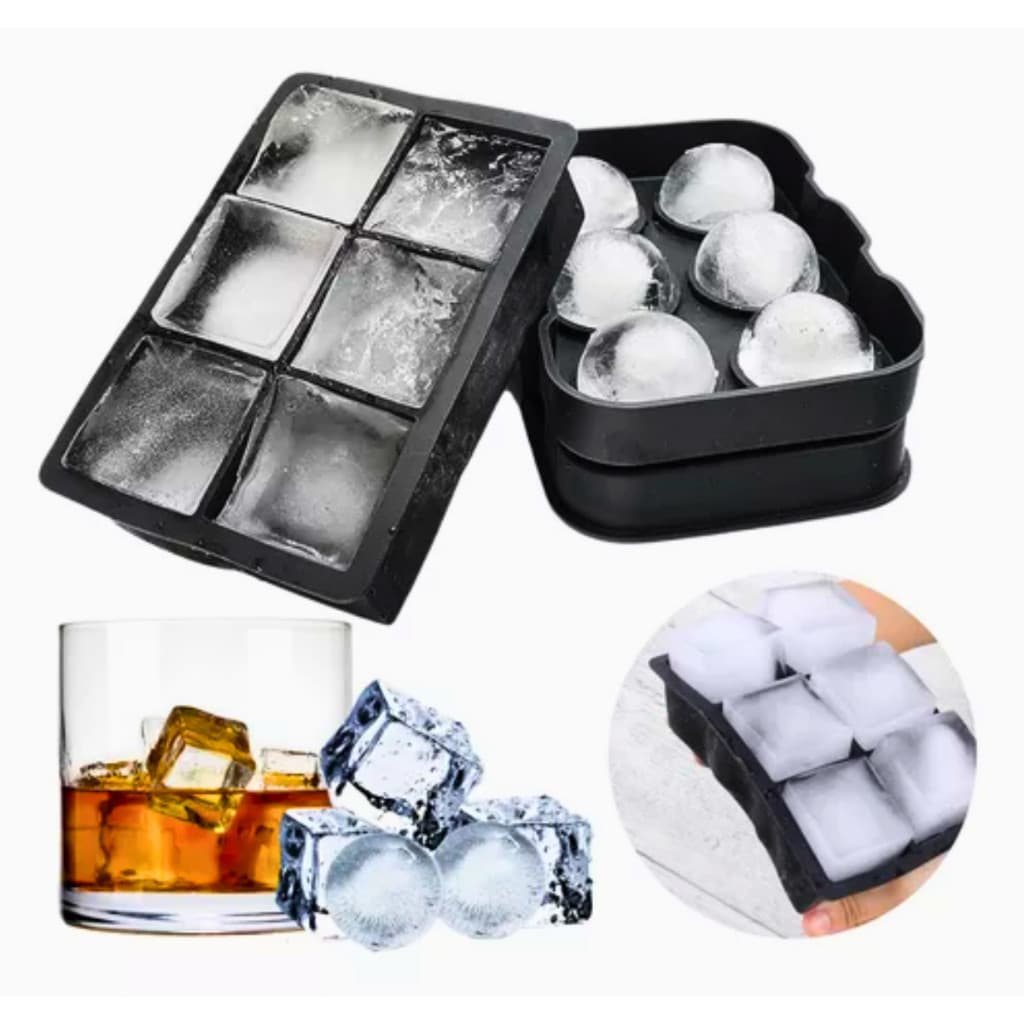 Forma Silicone Gelo Grande 6 Cubos Forminha Flexível Drinks Whisky Negroni Congelar Molho Papinha