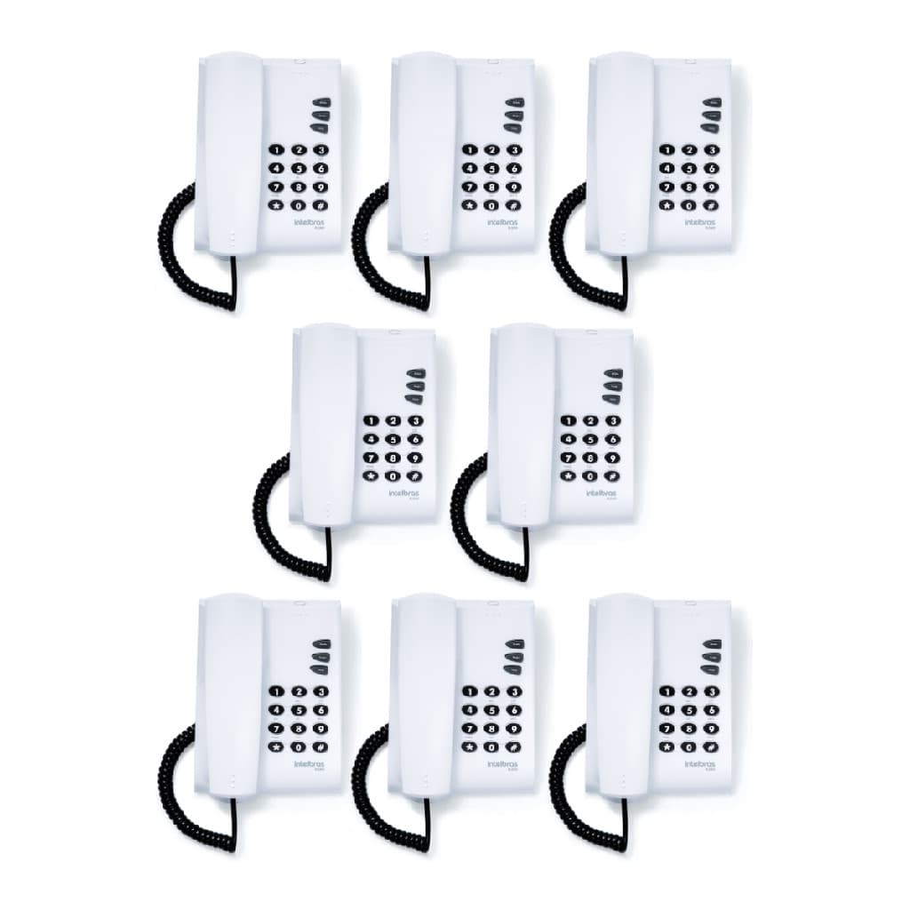 Telefone Fixo Com Fio Pleno Intelbras Sem Chave Cinza - 8 Unidades