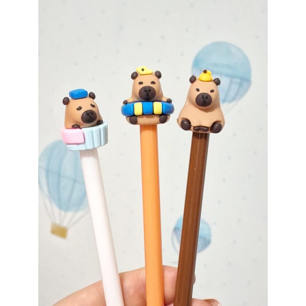 Caneta Gel Ponta Fina Capivara 3D- Caneta Fofa