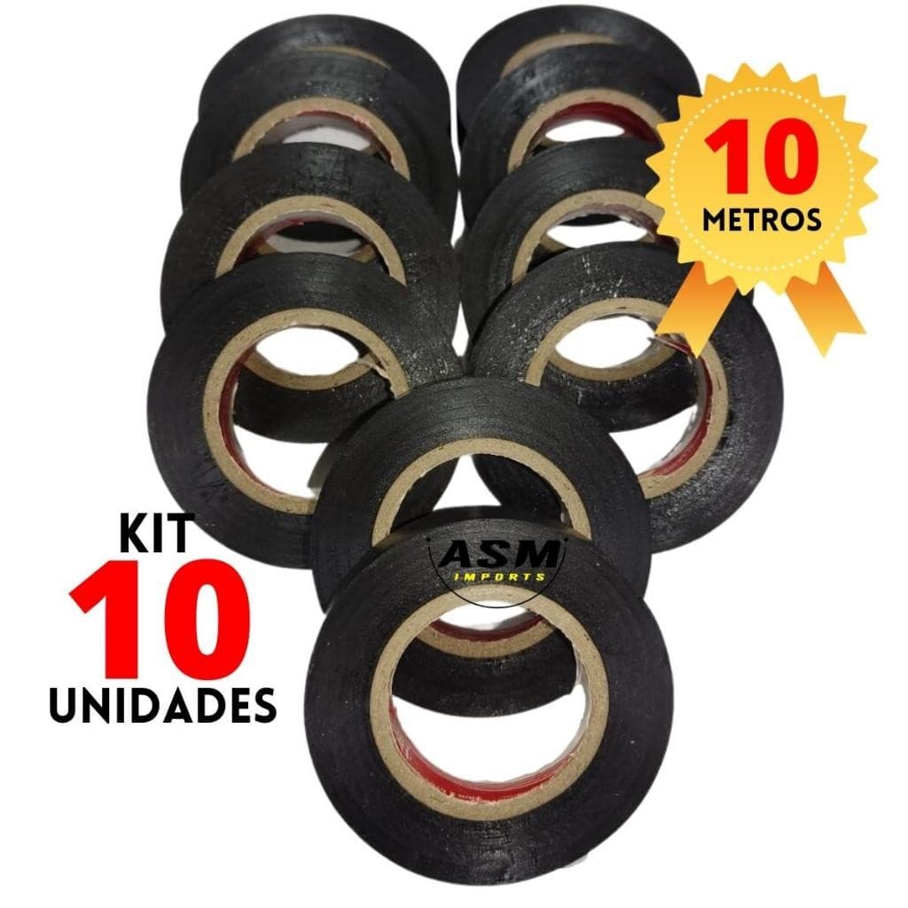 Fita isolante 10 m preta excelente cola Resistente a raios fio elétrico fitas isolante para tomadas