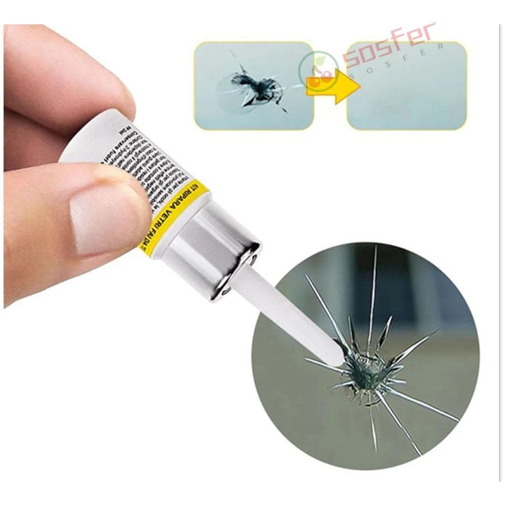 SOSFER Kit De Reparo De Cola De Cura De Vidro Para Pára-Brisa De Carro , Restauração De Rachaduras Na Tela Do Telefone