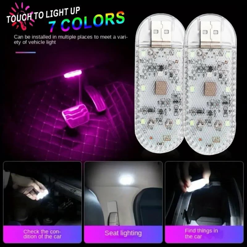 1pc Lâmpada De Teto Do Carro Sensor Toque USB LED Luz Interior Leitura Decorações Telhado Iluminação