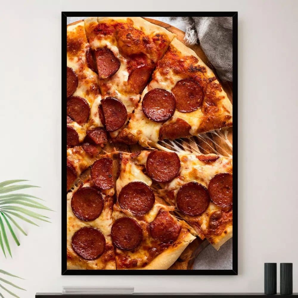 Quadro Pizza Calabresa Queijo Cozinha Decorativo A3 35x45cm