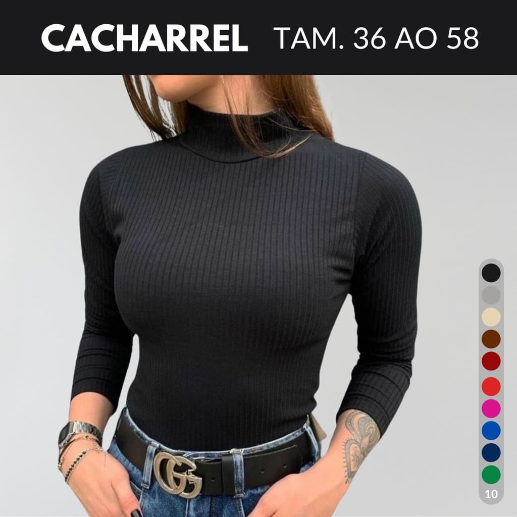 Blusa Feminina Gola Alta Cacharrel Segunda Pele Térmica Blusa Manga Longa Feminina