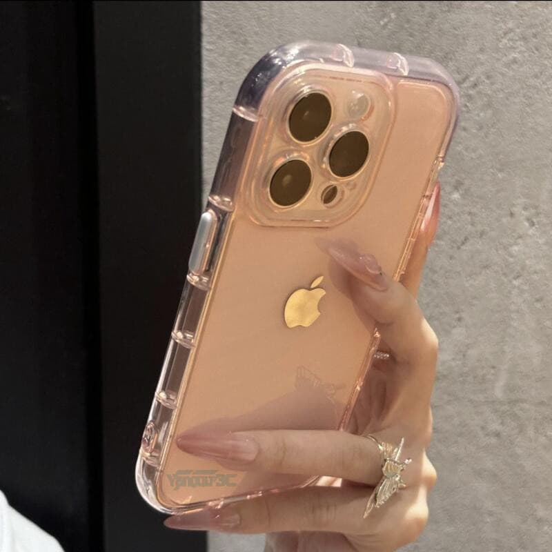 Moda Geléia Airbag Caso À Prova De Choque Para iPhone 16 15 14 13 12 Pro Max Capa Traseira Proteção Brilhante