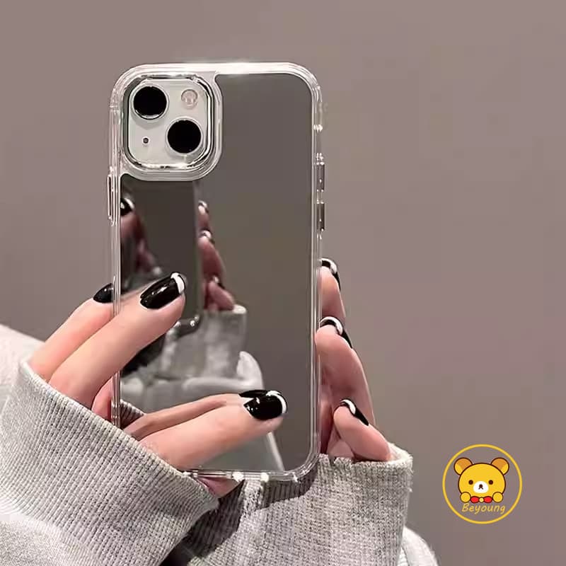 Capa De Telefone Espelhada Com Glitter Para iPhone 16E 16 Pro Max 15 14 Plus 11 X XR XS 8 7 6 6s SE2 SE3 Invólucro Bonit