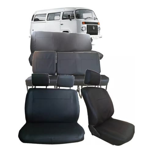 Jogo Capa 100% Couro Especifica Vw Kombi 9 Lugares 2005/201