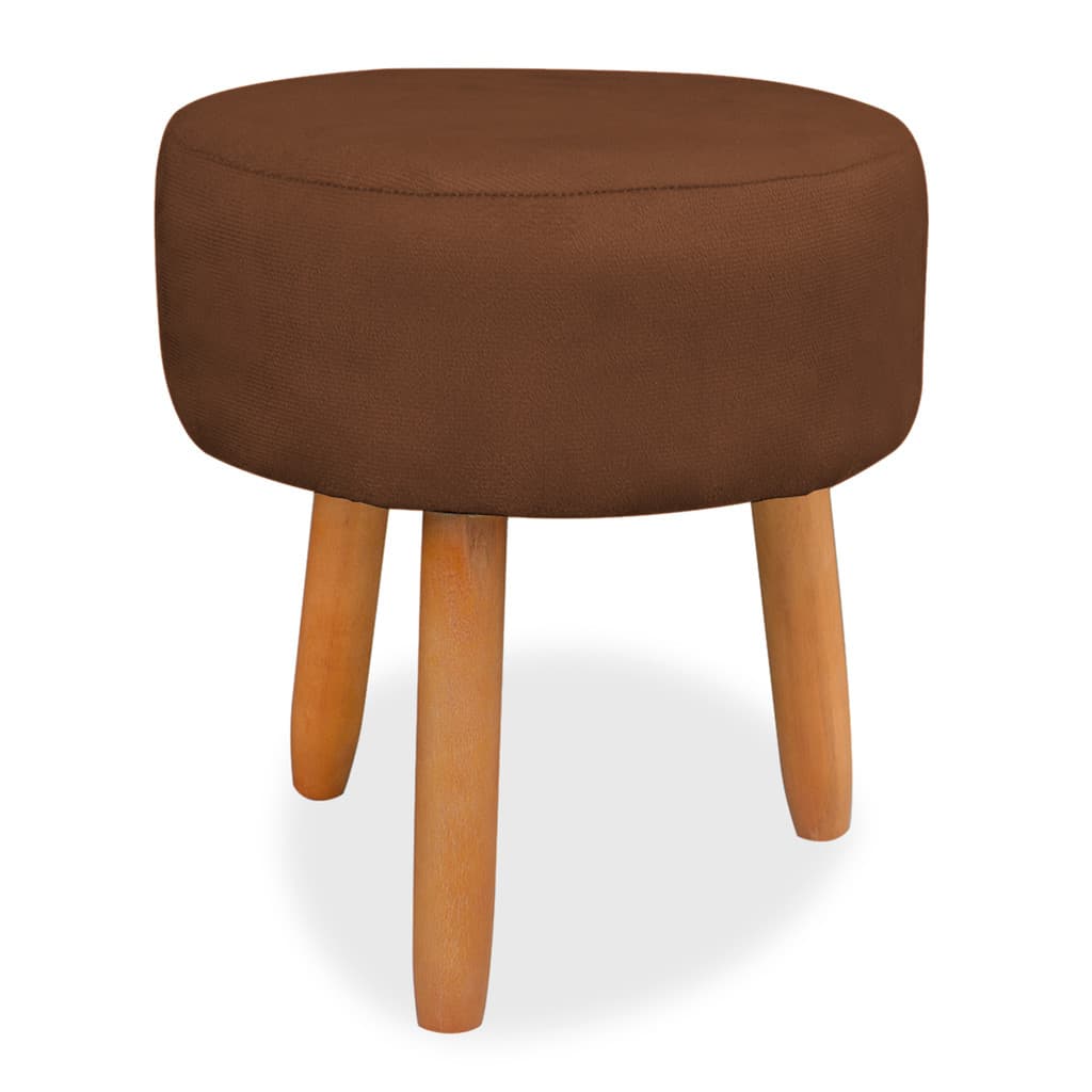 Puff Redondo Decorativo Pés Palito Suede Premium