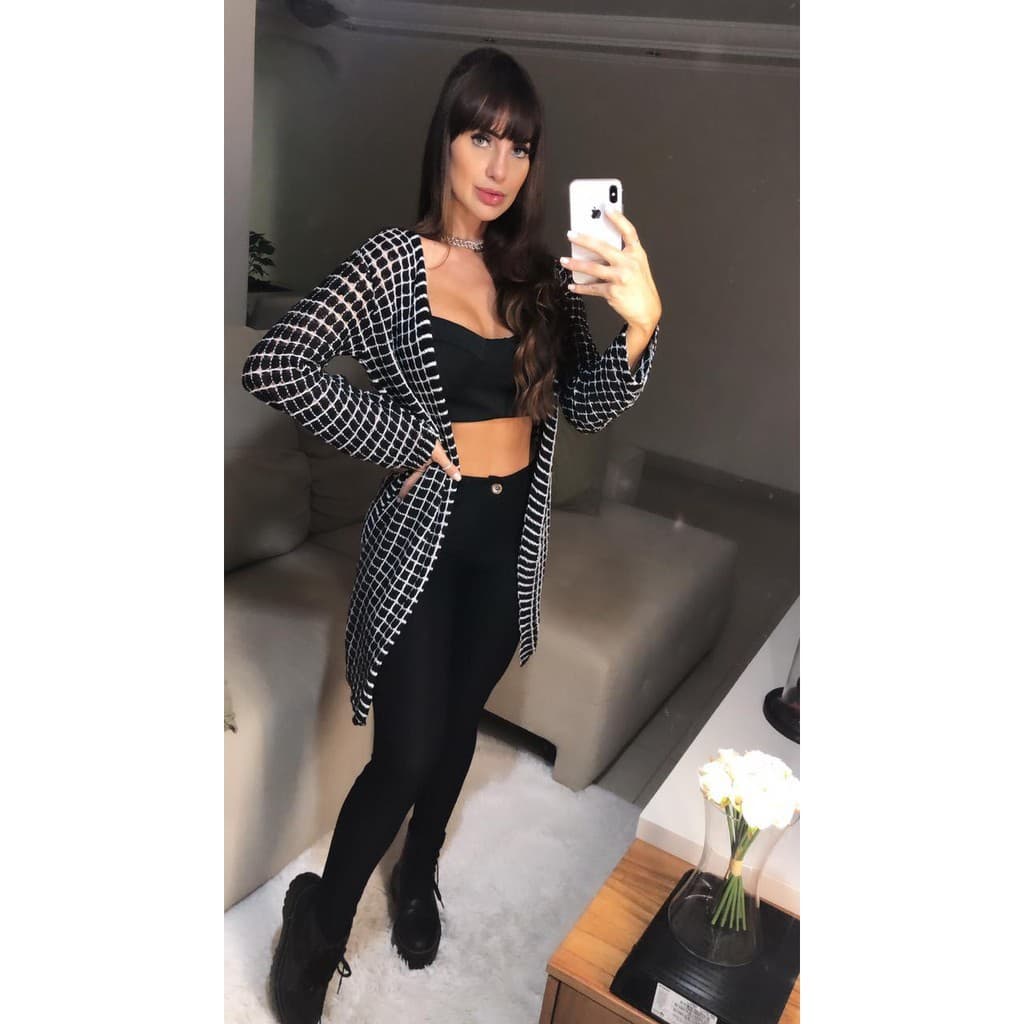 Kimono Preto Cardigan feminino