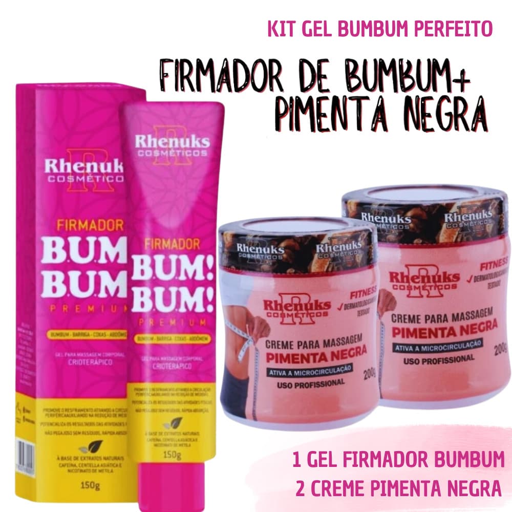Kit Bumbum Perfeito com 2 Gel Pimenta Negra + 1 Firmador Bumbum Premium – Rhenuks
