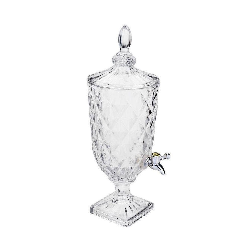 DISPENSER DE VIDRO 3L SUQUEIRA CRISTAL PARA BEBIDAS E AGUA