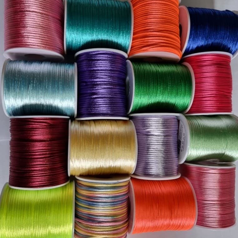 Rolo de 100 Metros cordão fio de cetim r de rato linha pulseira macrame colar cordonê 1mm