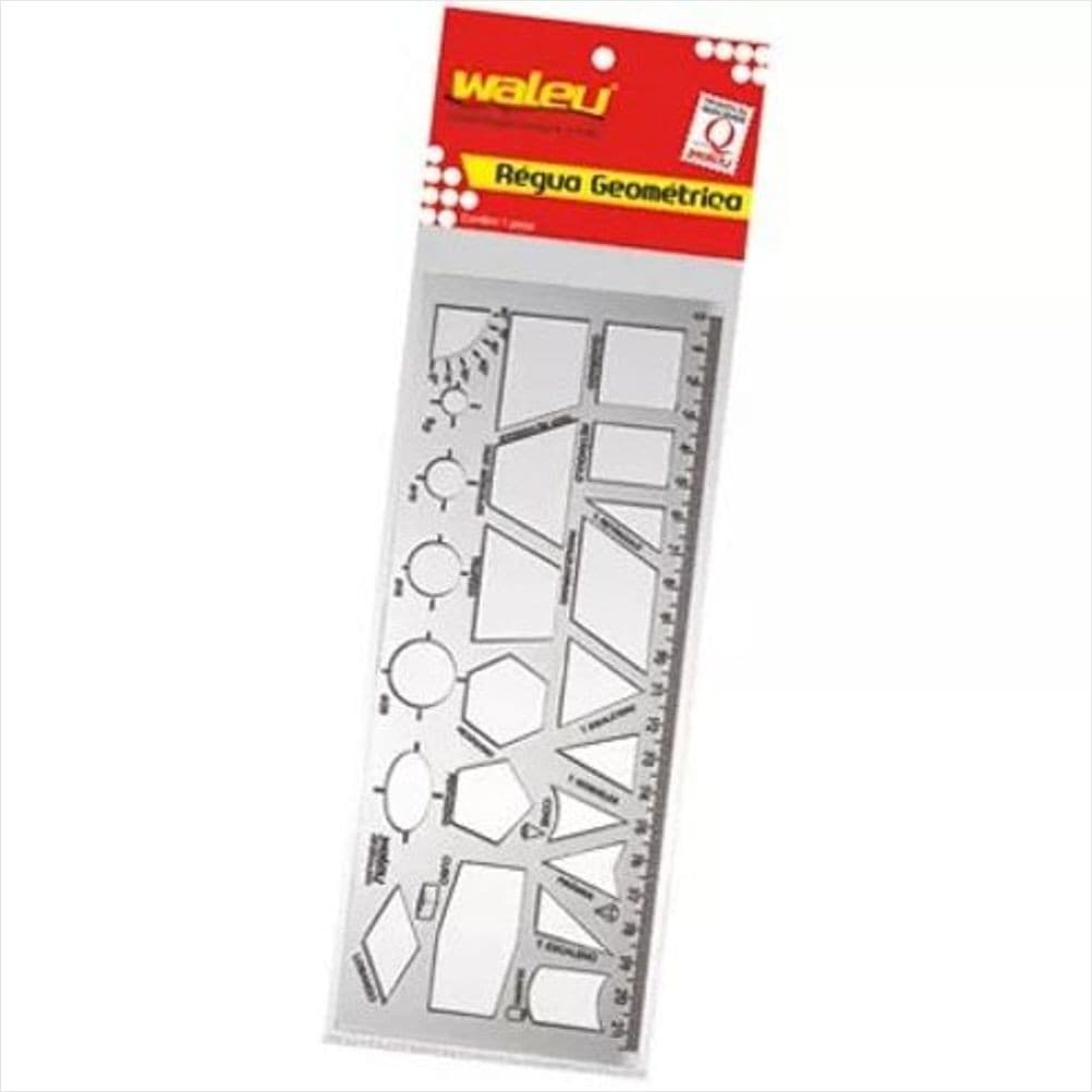 Régua geométrica Waleu 21cm