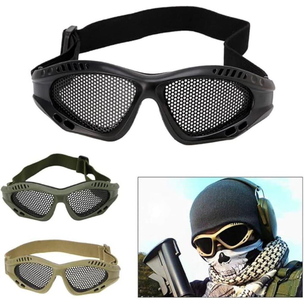 oculos proteção tático tela ABS leve ventilado