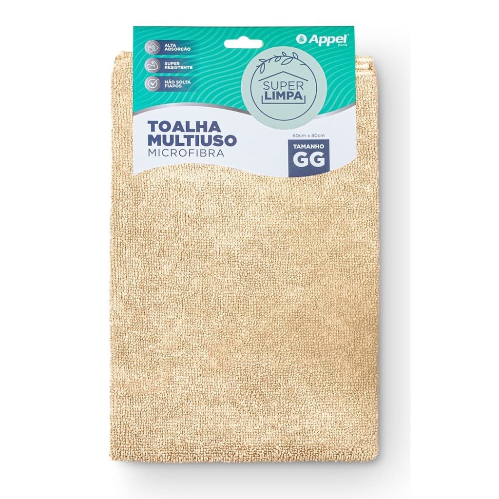 Toalha Multiuso Alta Absorção Extra Grande Super Limpa Appel Home Areia
