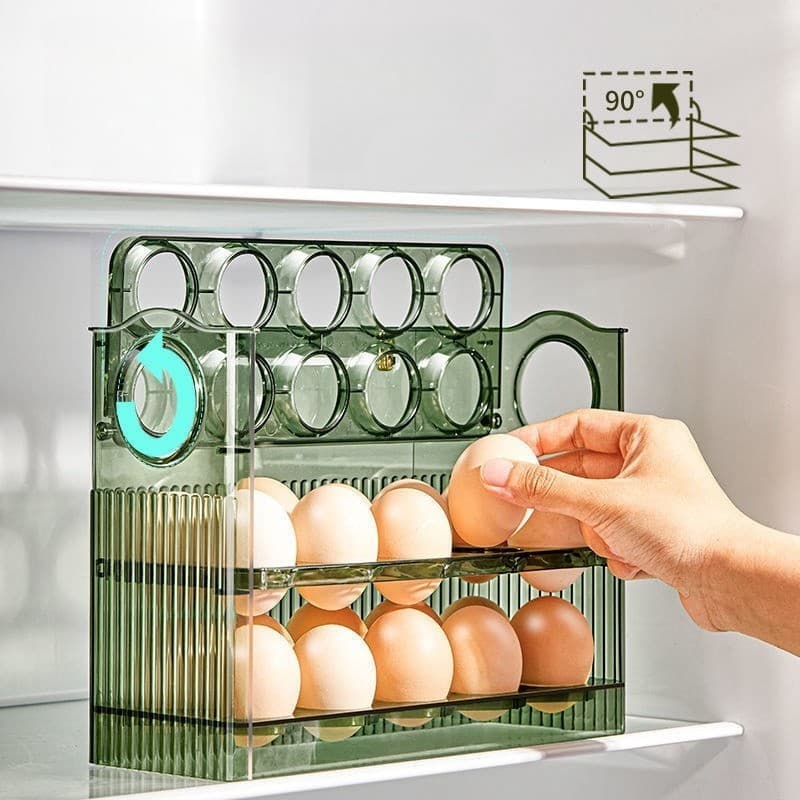 Porta Ovos de 3 andares Bandeja Dispenser Rolante Organizadora ate 30 Unidades