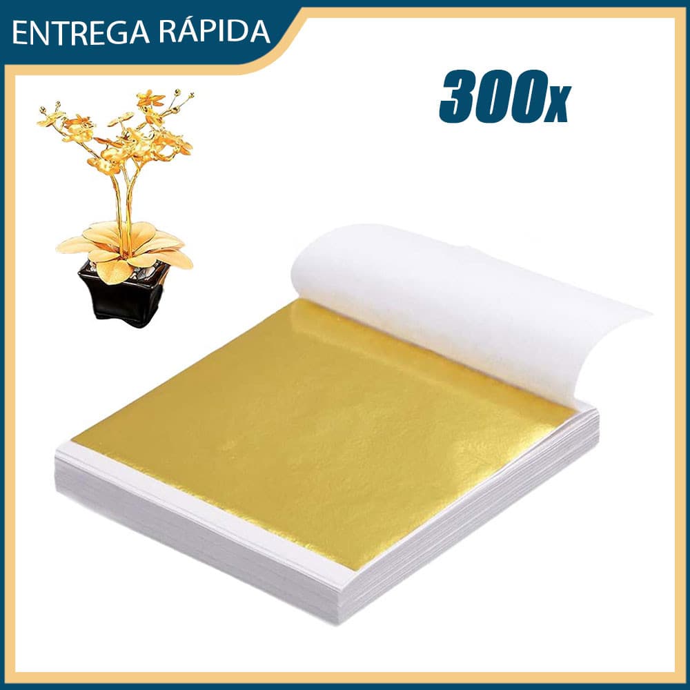 300 Folhas de ouro imitação para projetos de bricolagem artística molduras decoração de paredes domésticas interiores