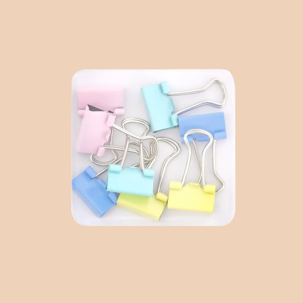 Clip Prendedor De Papel Metal Colorido  -