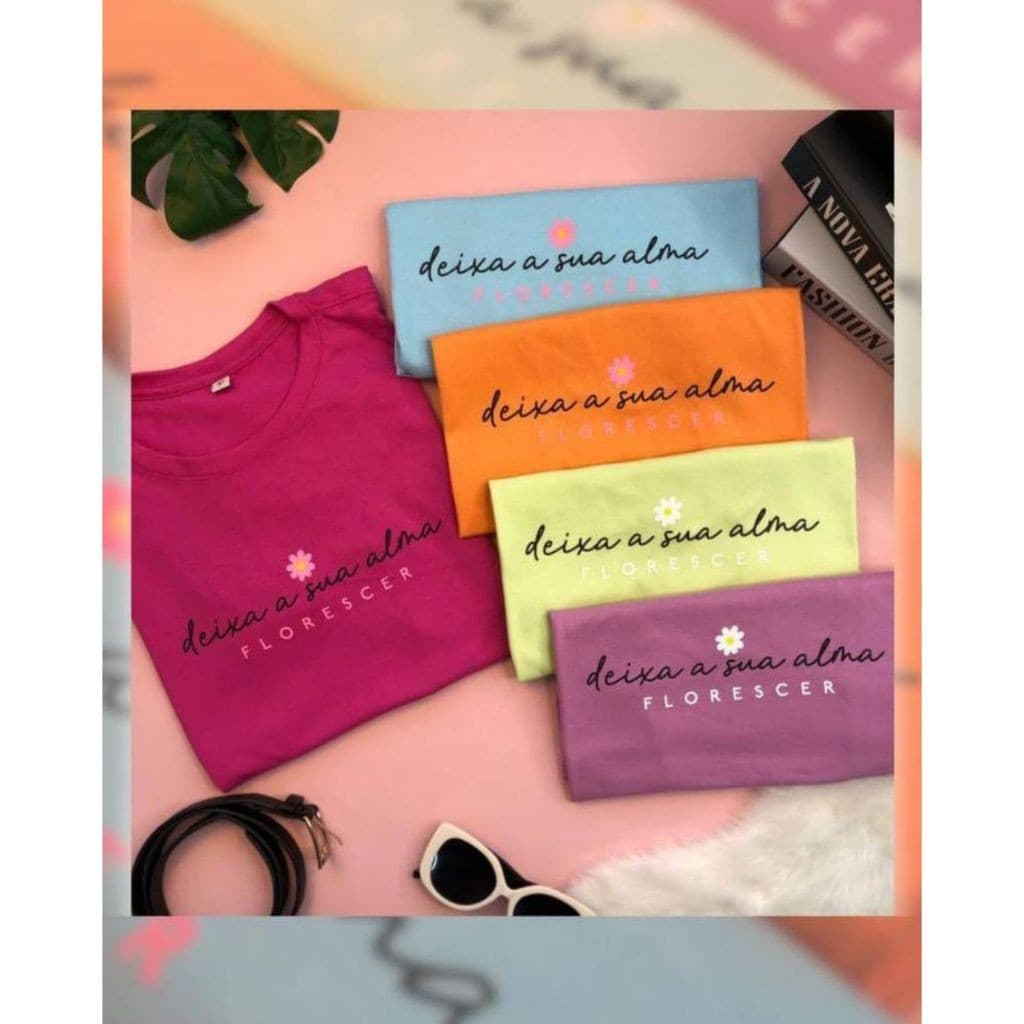 kit 5 camisas feminina básica baby look camiseta viscorycla com estampas Mini margarida