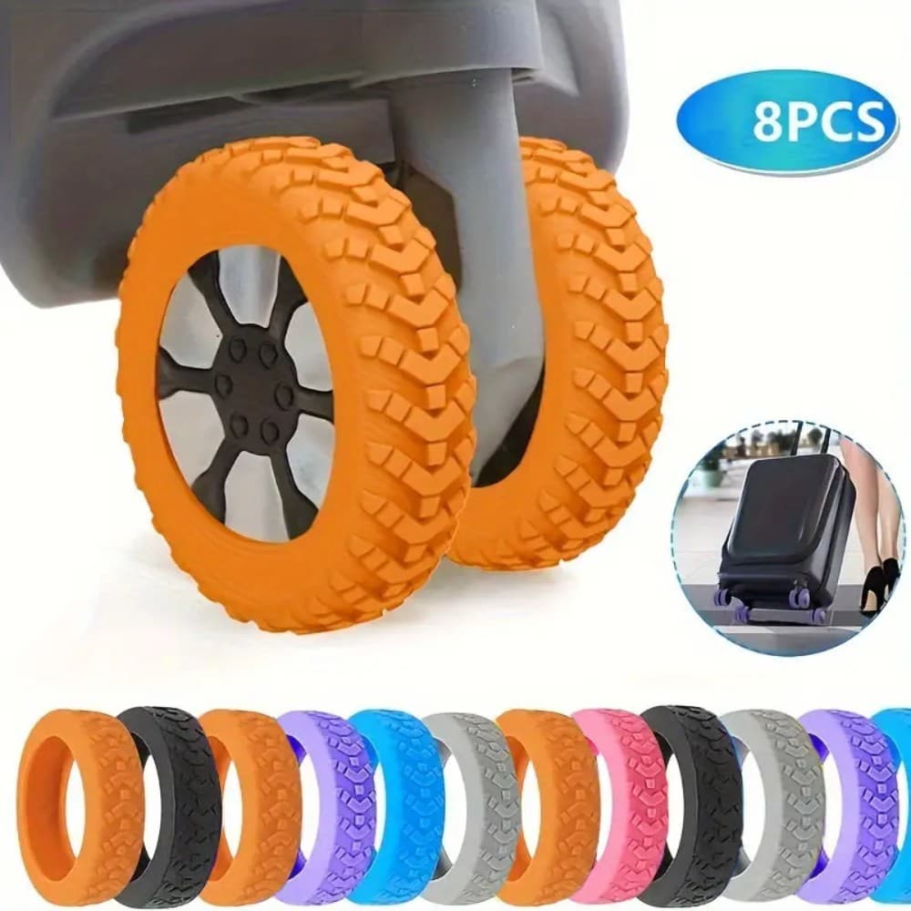 8 Pcs Capa De Proteção De Roda De Mala De Bagagem De Silicone Redução De Ruído Substituição Borracha Protetor De Pequeno