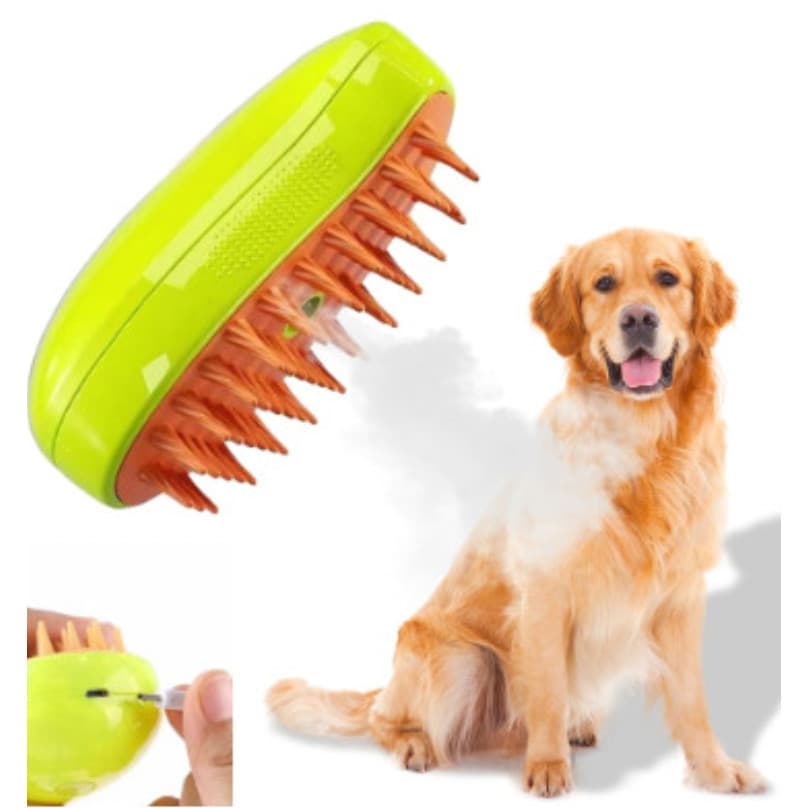 Escova 3 em 1 A Vapor Para Gato Autolimpante Escova de Massagem Removedor Pêlos Penteador de Animais