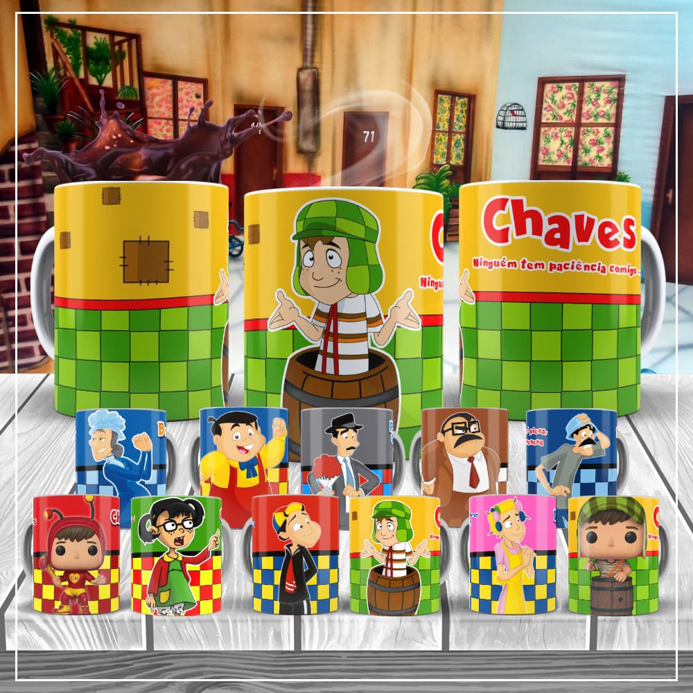 Caneca Personalizada Chaves Chapolin e Sua Turma Escolha Seu Personagem