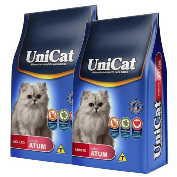 KIT 2x Ração Unicat Atum 10,1kg - Premium, Nutritiva e Saborosa para Gatos Adultos, Pelos Saudáveis