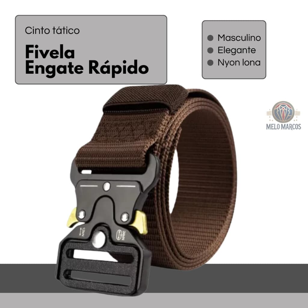 Cinto Tático Masculino com Fivela de Libertação Rápida Estilo Elegante, Durável e Versátil