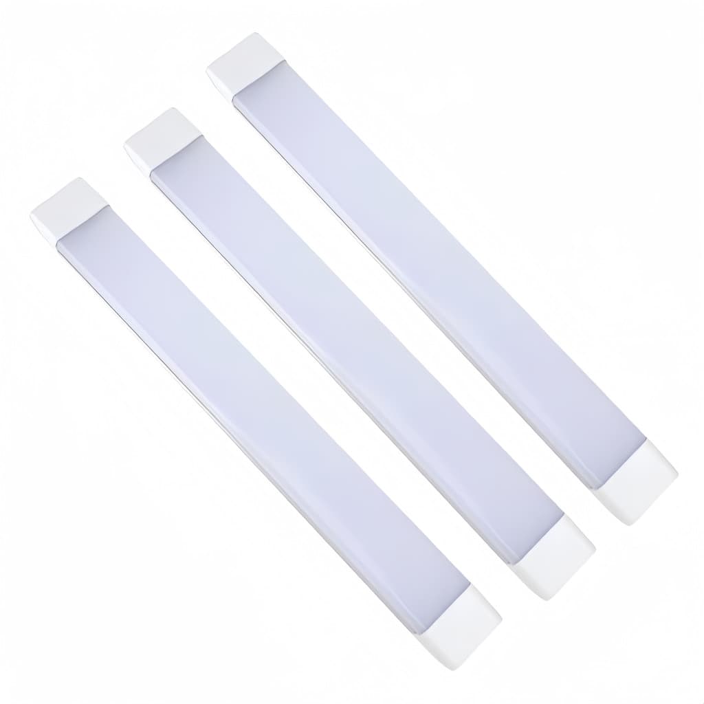 Kit 3un Luminaria slim Led 80w 120cm Linear com calha sobrepor 6500K Branco Frio 110v/220v