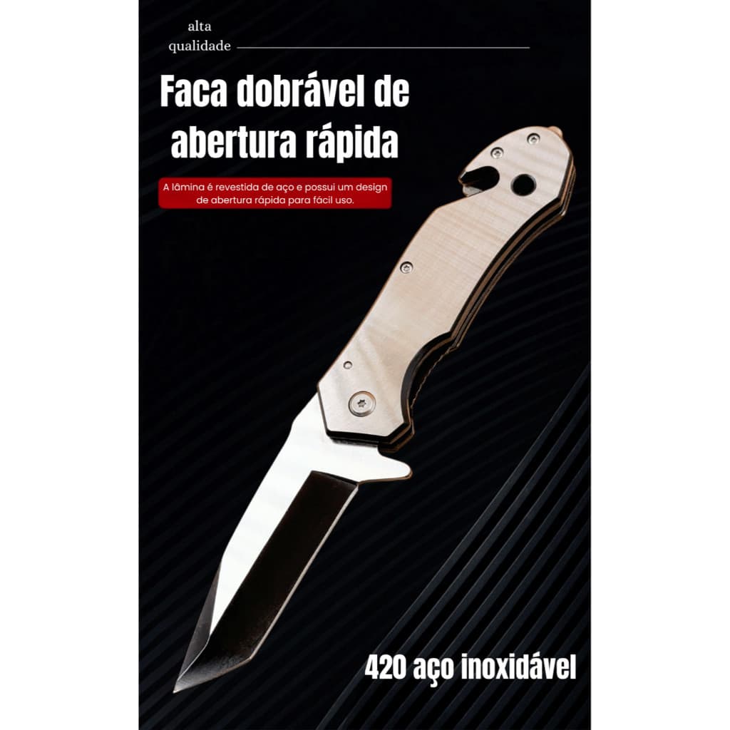 Semiautomático Faca dobrável de aço de abertura rápida