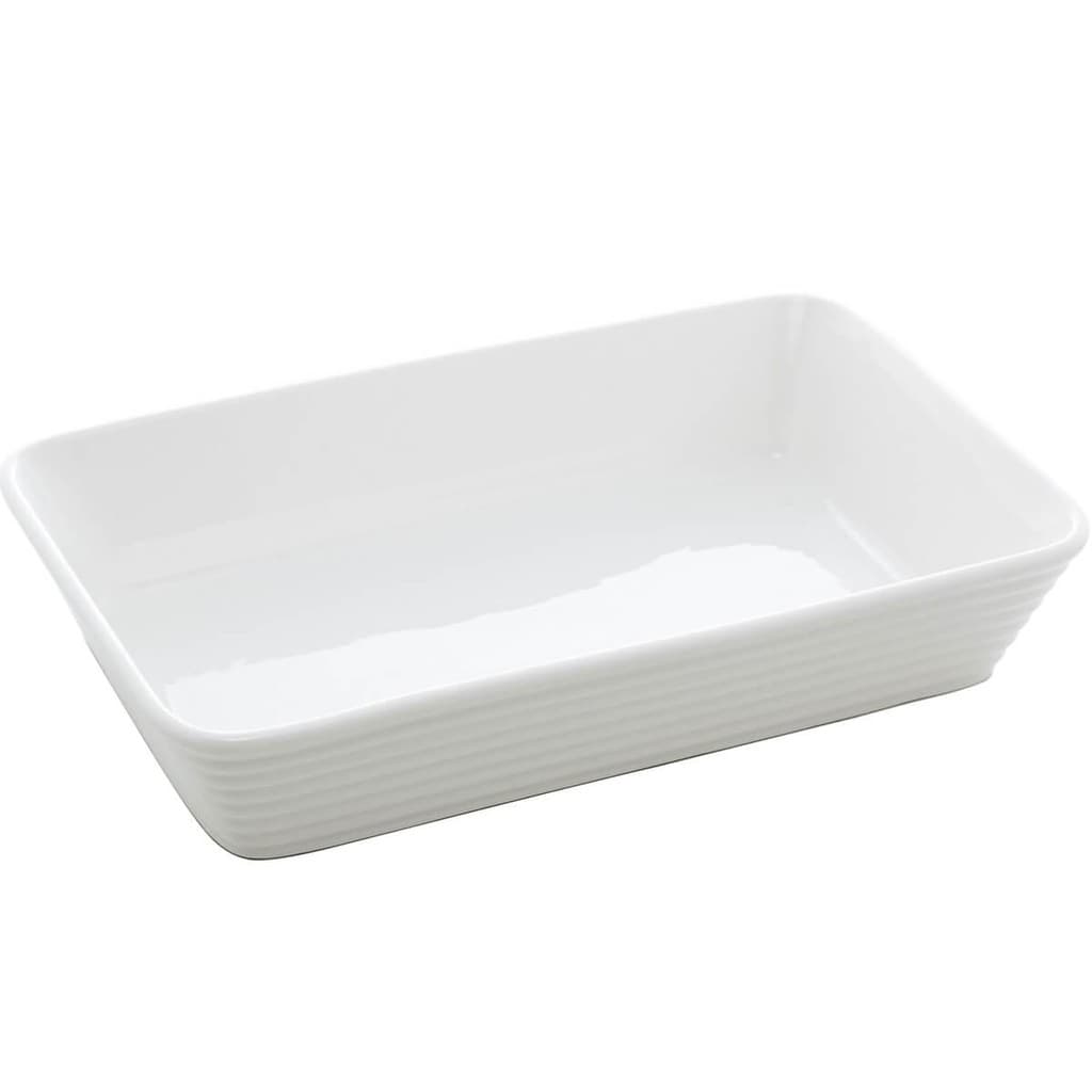 Refratário de Porcelana 26x17cm Travessa Branca Assadeira Re