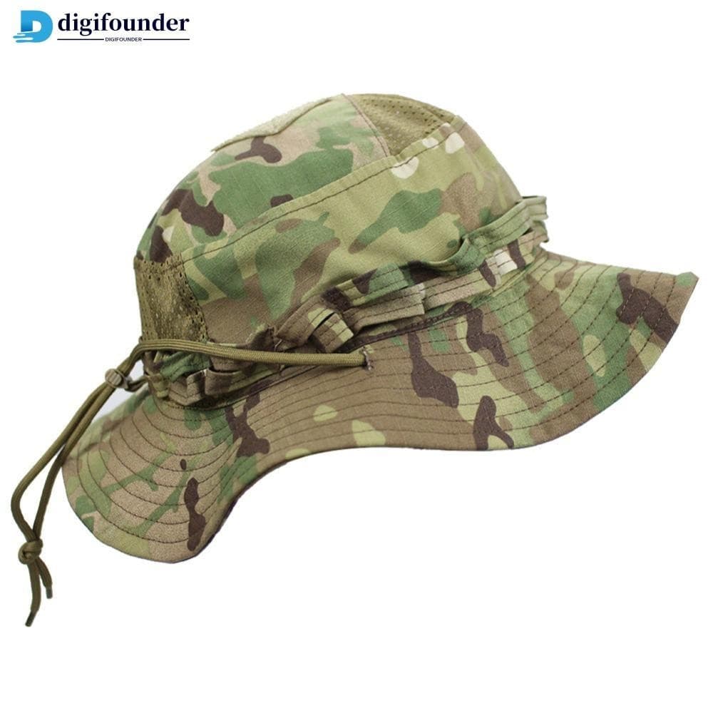 DIGIFOUNDER Camuflagem Entusiastas De Bolso Quadrado Boné Bonnie Balde Benny Hats Multicam Pesca Ao Ar Livre Bonés De So