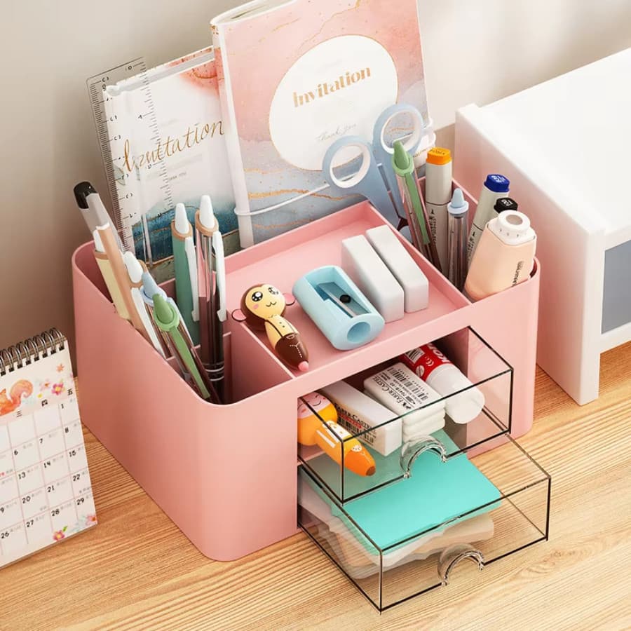 Organizador Mesa Porta Treco Caneta Gaveta Maquiagem Escritório Multiuso