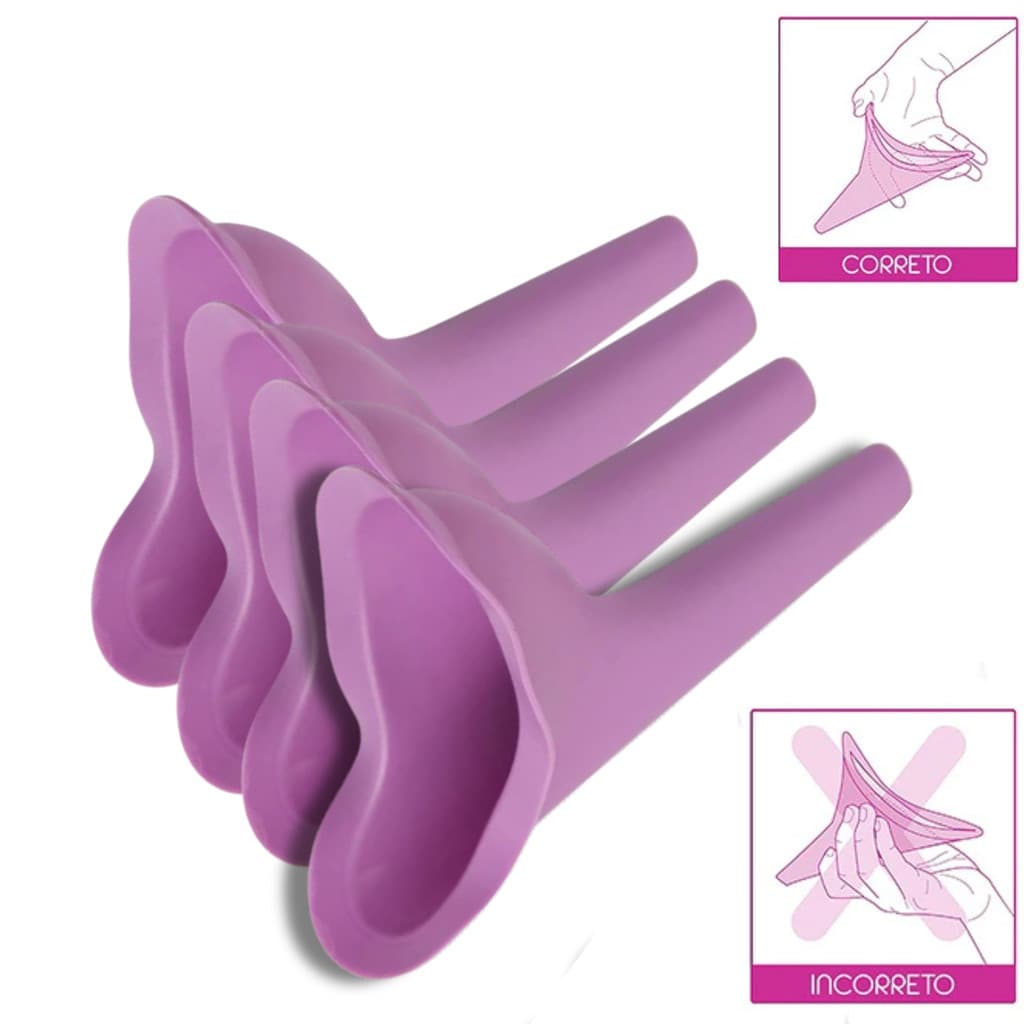 Kit com 4 Urinol Feminino Lavável Mijador Prático E Higiênico Condutor Urinário