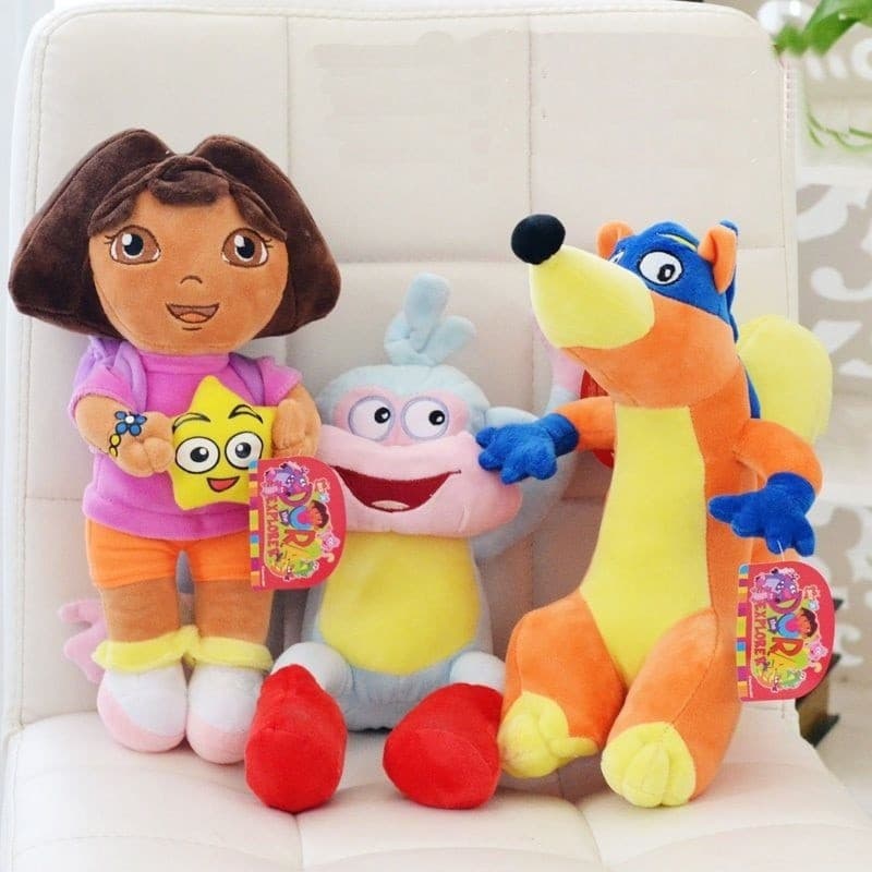 3 Peças/Lote 25 cm Dora, a Aventureira Botas de Macaco Boneca de Pelúcia Brinquedo de Pelúcia Macio para Crianças TV e F