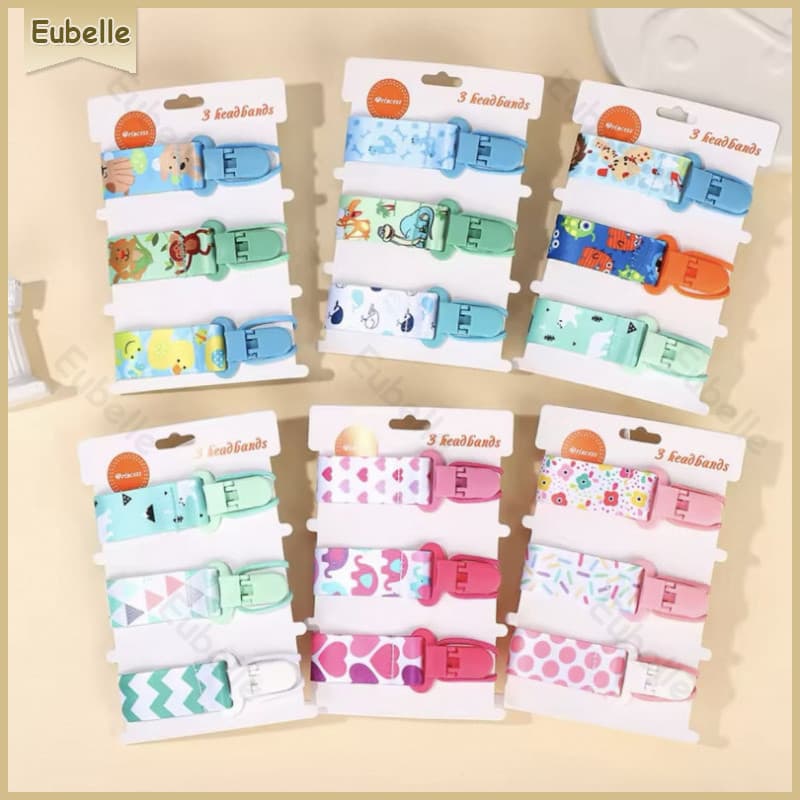 3 Prendedor DeChupeta Bico Cordinha Com Corrente/Suporte Para Chupeta Com Estampa De Desenho