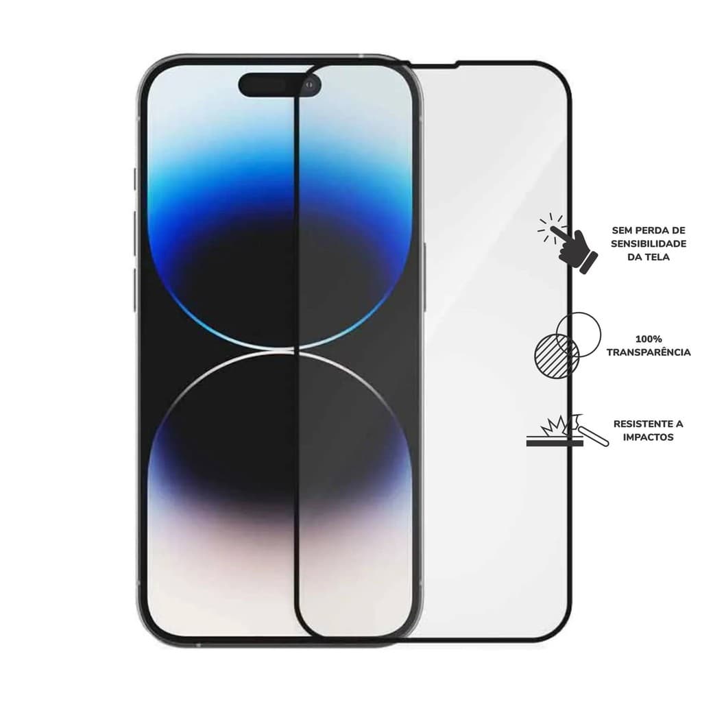 Kit Capa Transparente +  Película Cerâmica + Película Fosca + Película Câmera Para Iphone 14 PRO