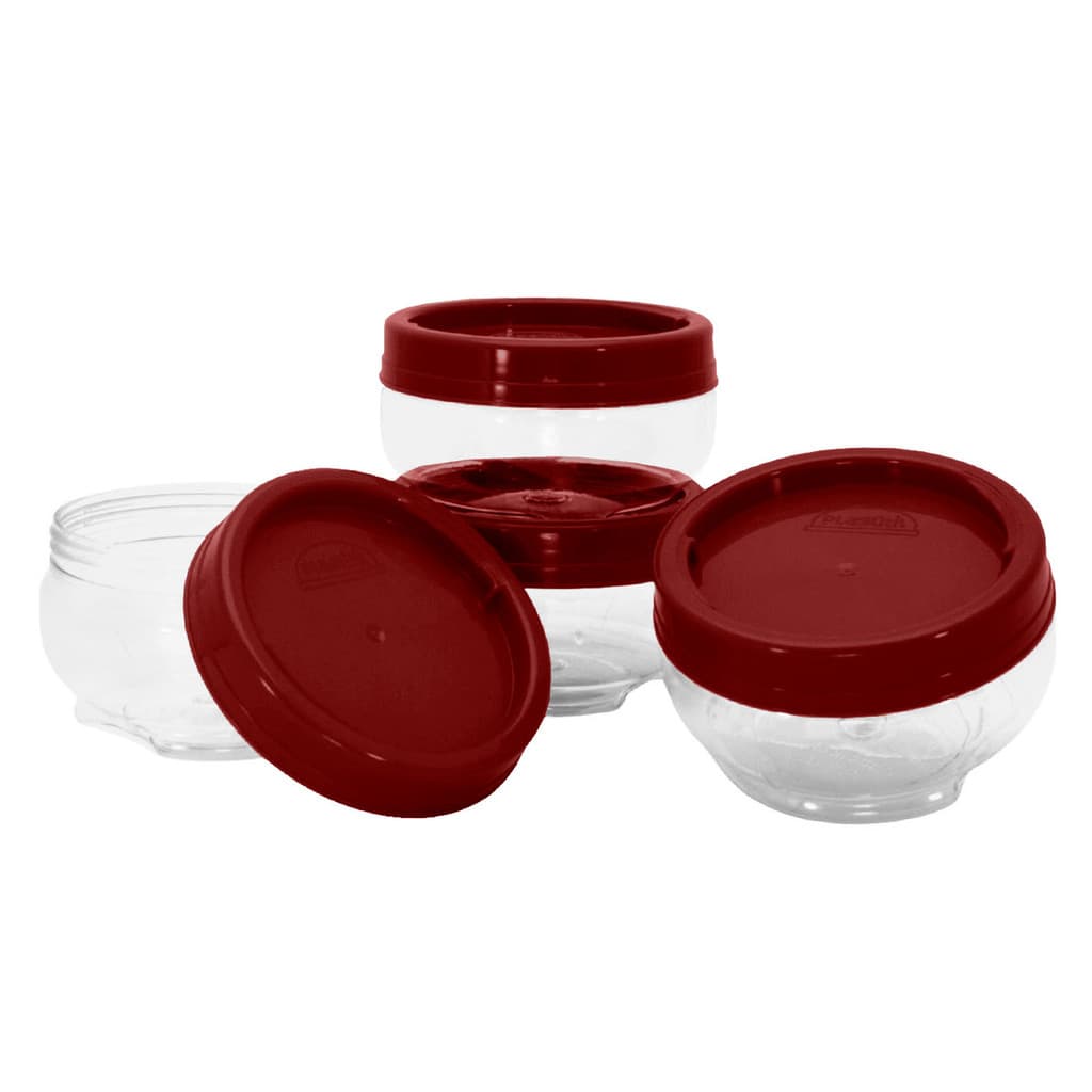 Kit 5 Potes Organizador 220ml Gire e Trave Empilha Fácil Potes Tempero