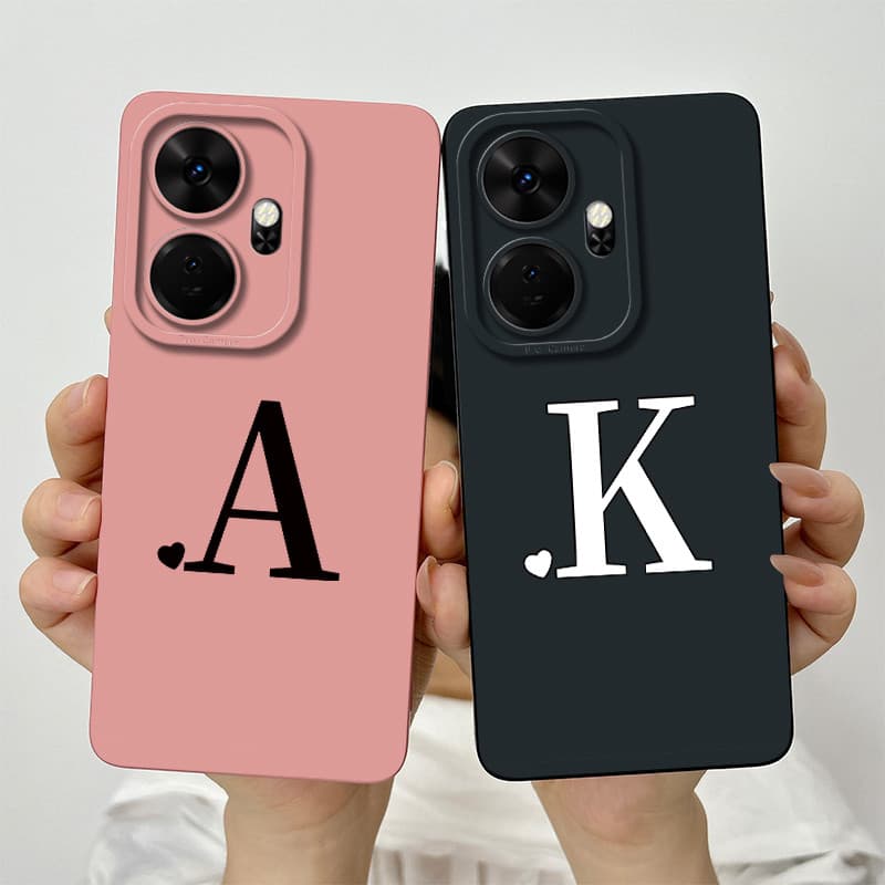 Para itel P55 Plus P55 + 4G Bonito Letras Iniciais Lente Protetora Caso À Prova De Choque P55Plus P663LN P663L Capa De T