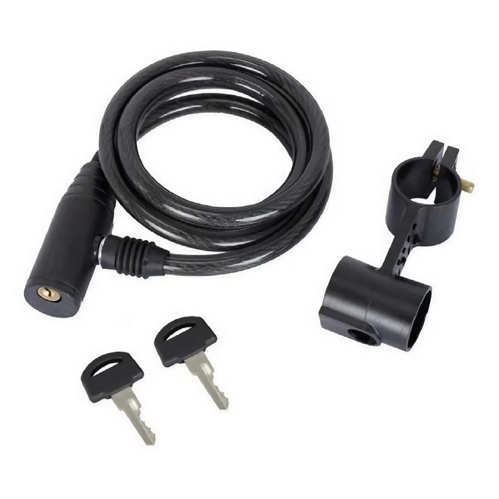 Cadeado Chave Bike 6mm de Diâmetro 100cm de Comprimento Aço e Silicone Preto