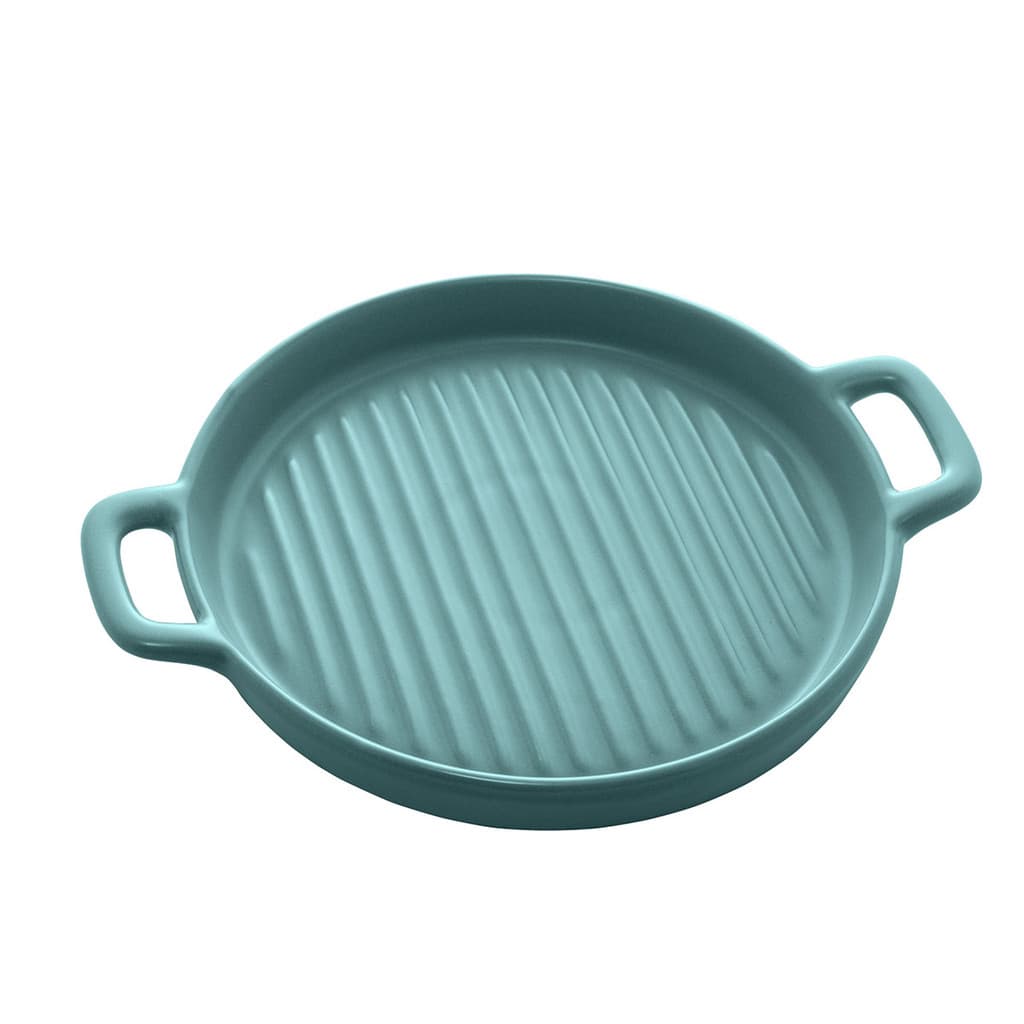 Travessa Redonda Porcelana Canelada Nordica Matt Menta 23cm