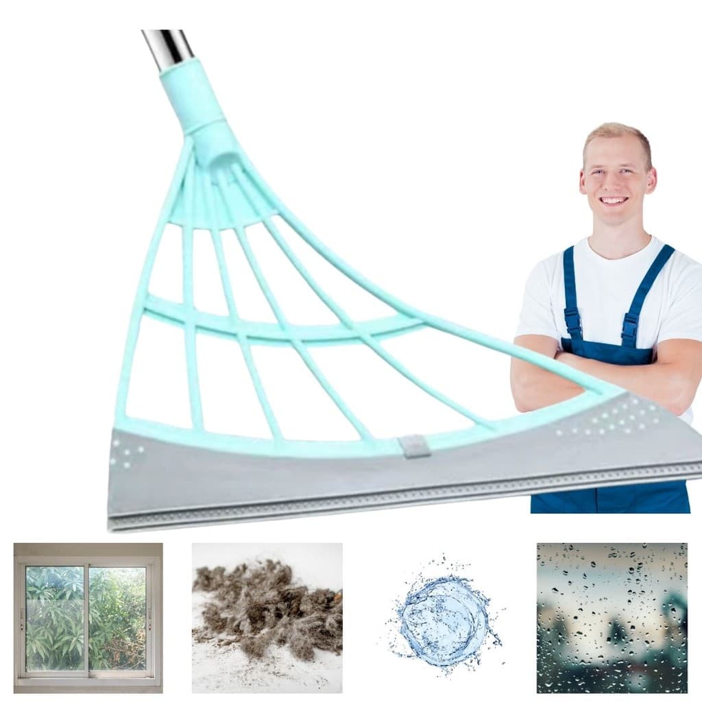 Vassoura Mágica Multifuncional Silicone Ajustável Limpeza Vidros