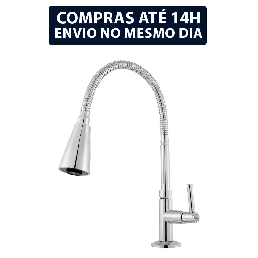 Torneira Gourmet Cozinha Bancada Pia Flexível 2 Jatos Abs