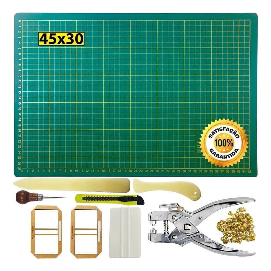 Base Corte 30x45 Gabaritos Post It Alicate Ilhos Dobradeiras