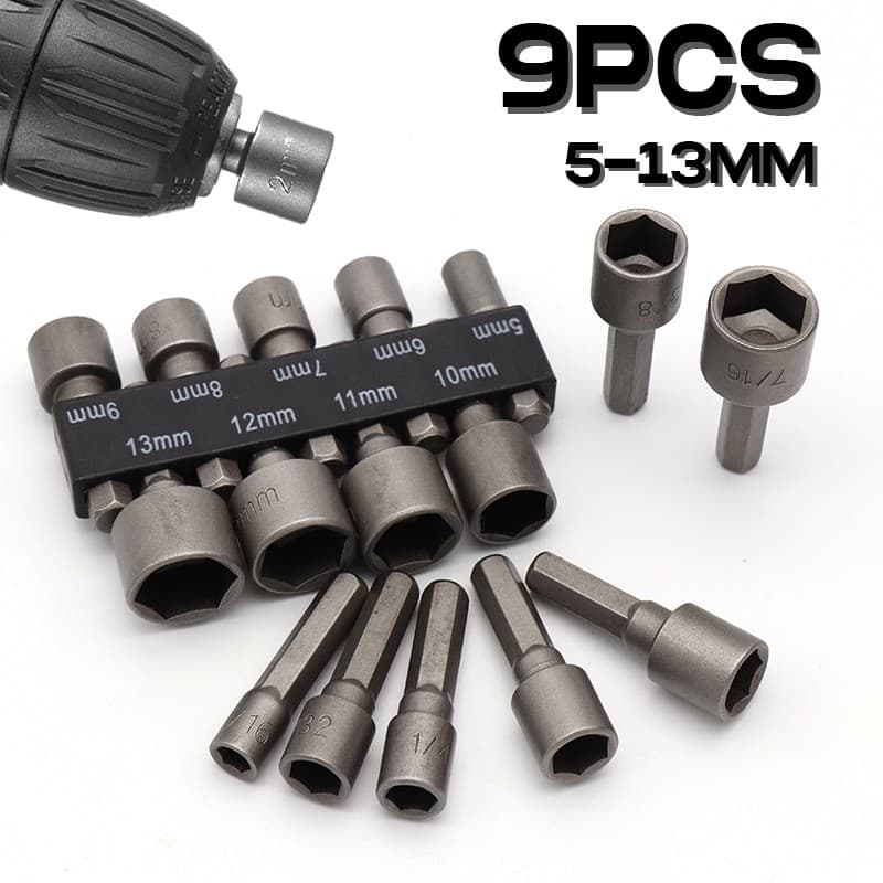 Kit de Jogo de Bits Soquete Canhão para Parafusadeira 5 A 13mm 1295