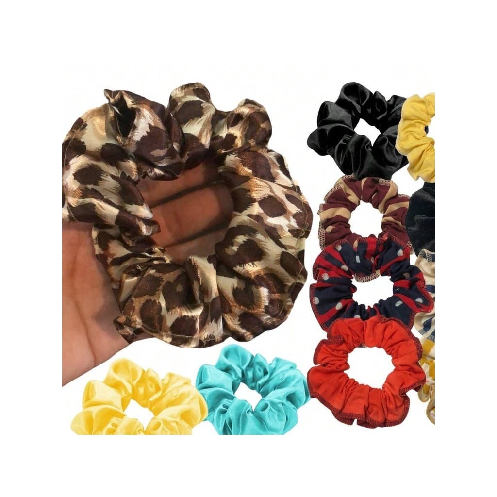 Kit Xuxinhas Scrunchie Sortido - Malha - Veludo - Cetim -  Moda e Conforto para Todos os Dias