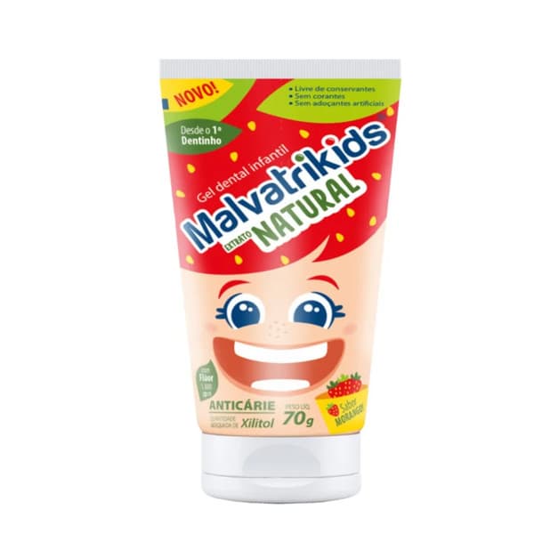 Malvatrikids Natural Gel Dental Morango 70g