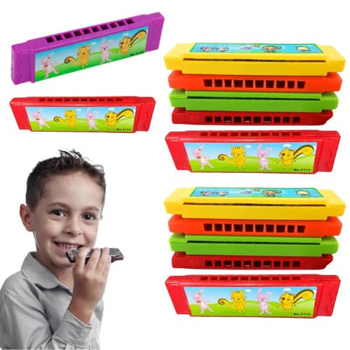 Kit 50 Gaita Infantil Iniciantes Brinquedo Sopro Educacional Prenda Desenho Boca Instrumento Musical